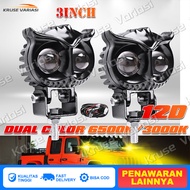 Lampu Tembak Laser LED D2 Owl 2 Warna Putih Kuning CR7 Lampu Sorot LED Jauh Dekat Burung Hantu