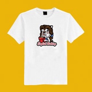 美女與野獸 英鬥 鬥牛犬 狗 插畫 原創 白 短T 衣服 T恤 情侶裝