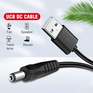 LMJ DC 5V USB Charging Cord Male To 5.5mm Wire Male Jack for Hub/Mini Fan/Table Lamp/radio/solar