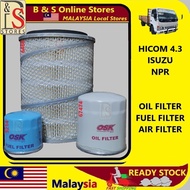 Isuzu NPR Hicom 4.3 Replacement Filter Set(6747 Oil Filter 3214 Fuel Filter 6466 Air Filter)