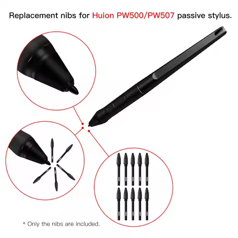 For HUION Pen Nib PN05 Replacement Nibs for Digital Pen PW500 PW507 Graphics Tablet Q620M HS611 Kamv