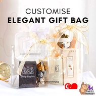 [SG Instock] Customised PVC Gift Bag Elegant Transparent Bag Birthday Party DIY Gift Christmas Door Gift Company Event