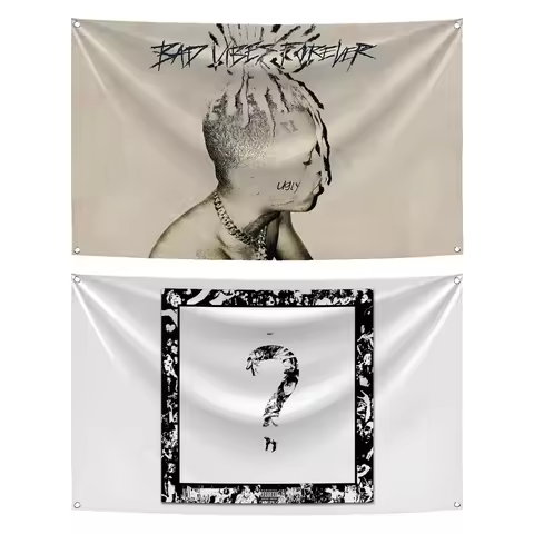 90x150cm Bad Vibes Forever Flag ？Sad！ Music XXX Tapestry Bar Beer House College Dorm Room Man Cave T