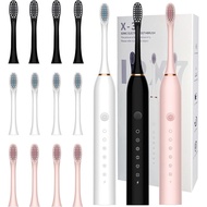 3 Pack Electric Toothbrush with 6 Modes, Rechargeable Toothbrushes with 12 Brush Head, Fast Charge 2