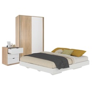 SB Design Square KONCEPT FURNITURE ชุดห้องนอน Blissey 6 ฟุต   ตู้เสื้อผ้า Havin 120 สีขาว