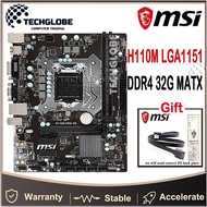 Hot🔥 MSI H110M เมนบอร์ด LGA 1151 PC เดสก์ท็อป Intel เมนบอร์ด DDR4 32GB DVI PCI-E 3.0 USB3.0สนับสนุน 