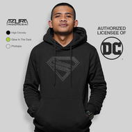 Azura Hoodie DC Comics Original Superman 2025 3D Line Black Glow Hitam