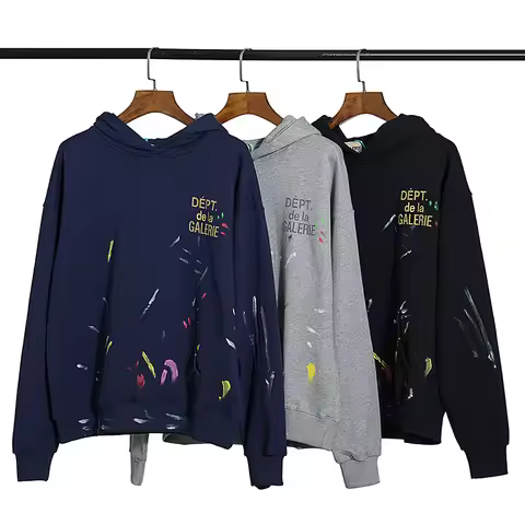 GALLERY DEPT Ink splashing graffiti high street hoodie loose casual cotton hooded sweater