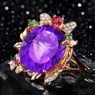 AIFEI JEWELRY Original Amethyst Sterling For 925 Cincin Women 純銀戒指 Perak Gold Perempuan Korean Accessories Adjustable Silver Ring R1803