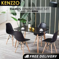 FREE INSTALLATION 🆓🚚 KENZZO: Eames dining table set/Dinning Table/dining table set/table with 4 chai
