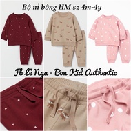 [FORM TO] Bộ nỉ bông HM JAPAN chính hãng sz từ 4-6m đến 3-4y