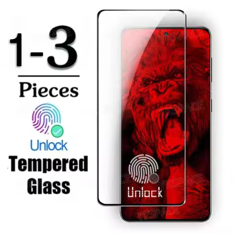Fingerprint Unlock Full Glue 9H Tempered Glass For Samsung Galaxy S25 Edge S24 Ultra S21 S22 S23 Plu