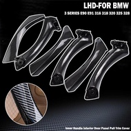 LHD RHD Car Interior Transfer Printing Carbon Fiber Pull Handle Cover Trim For BMW 3 series E90 E91 316 318 320 325 328i