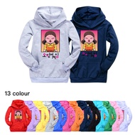 Squid Game Girls Boys Pocket Hoodie Children's Cute Casual Hooded Sweater Cartoon Print Long Sleeve Pullover Spring Autumn 1391