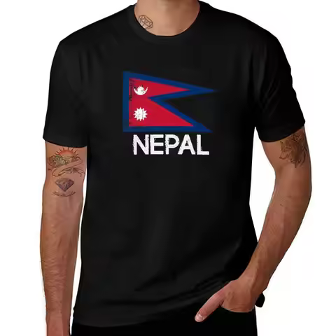 Nepalese Nepali Flag Design | Vintage Made In Nepal Gift T-Shirt t shirt man luxury man t shirts for