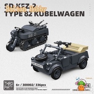 Baltan Toy HN7X MOC with 300002 SD.KFZ.2 Type 半履带摩托 82 Kubelwagen 水桶装甲车 Building blocks Military EH2
