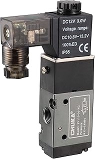 uxcell DC 12V 3 Way 2 Position 1/8 inches PT,Pneumatic Air Control NC Solenoid Valve,Internally Sing