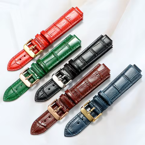 Convex Genuine Leather Watch Strap For L-ouis Vuitton LV Tambour Q1121 Q114k Convex Watch Band Male 