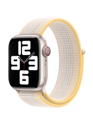1入組星光色尼龍圓形運動錶帶相容Apple Watch 錶帶49 毫米45 毫米41 毫米44 毫米40 毫米42 毫米38 毫米尼龍錶帶手鍊適用於Apple Watch Series9/Ultra/Se/8/7/6/5 /4/3/2/1 男女