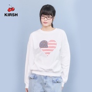 [KIRSH] CHERRY USA HEART APPLIQUE LOOSE-FIT SWEATSHIRT | 26SS | เสื้อฮู้ดหญิง