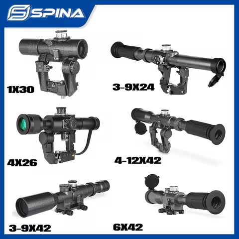 SVD Series 1X30 Red dot &4-12x42/3-9x24 FFP Side Mount Riflescope& 3-9x42/6x42 Picatinny Rail Rifles