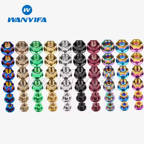 Wanyifa Titanium Nut M6 M8 M10 M12x1.25 M14x1.5 M16x1.5 Torx Flange Nut Hexagon for Bicycle Motorcyc