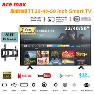 ACE MAX Smart TV LED TV 3240 inch FHD 1080P Slim Flat-Screen Android 11.0 Smart TV Withfree Bracket