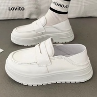 (Trendy) Lovito Vintage Plain Nurse Shoes Not Tired Feet Work Anti Slip Breathable Boat Shoes for Wo