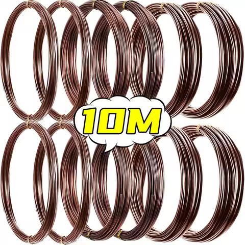 10/5M Plant Support Bonsai Wires 0.8-3.0mm Bronze Aluminum Training Wire DIY Shape Branches Support