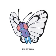 [Flight Tribe] Bada Butterfly Pokémon Children Jeans Patch Cloth Sticker Cartoon Embroidery Exquisit