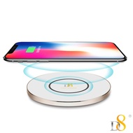 D8 Fast Charge Wireless Charger Qi Certified iPhone X 8 8P Samsung S8 S8+ White