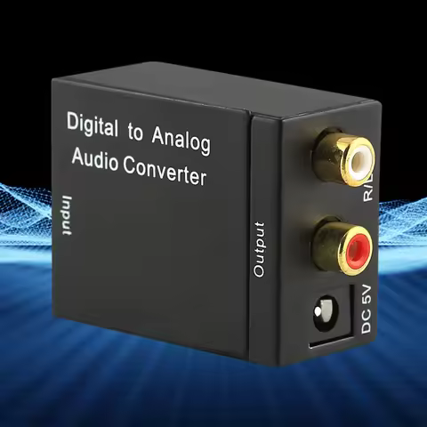 Digital Coaxial Toslink To Analog RCA L/R Adapter Black Optical Coax Toslink RCA Audio Adapter