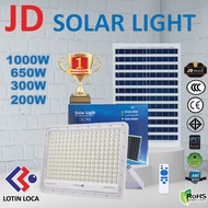 JD ไฟโซล่าเซลล์ Solar light 200W 300W 650W 1000W Solar Light ไฟโซล่า ไฟสปอตไลท์ กันน้ำ ไฟ Solar Cell ใช้พลังงานแสงอาทิตย์ โซลาเซลล์ ไฟถนนเซล