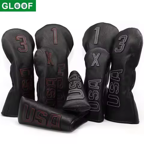 Golf Iron Covers for Men&Women,Golf Headcovers Leather Golf Wood Covers for Divers Fairway Woods Hyb