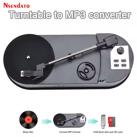EZCAP613p 33/45RPM Turntable Vinyl Player Converter to Vinyl Music Disc Recorder player needle to TF