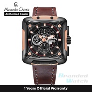 [Official Warranty] Alexandre Christie 3039MCLBRBA Women's Brown Dial Leather Strap Watch