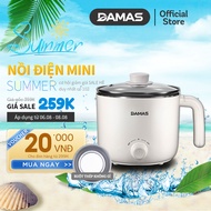Nồi Điện Đa Năng - Nồi Lẩu Mini Damas DK-8012 - Dung Tích 1.2L - Chất Liệu Ruột Thép Không Gỉ - Công