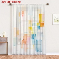 1pc[ Activate JIT ] 2D Flat Printing, Abstract And Creative Color Blocks, Transparent Blocks, Pole T