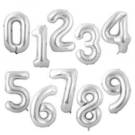 Noble Shop - 銀色數字32吋鋁膜生日氣球【銀色 0】