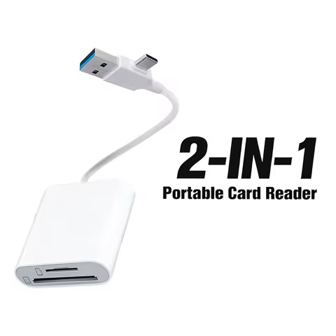 2-IN-2 SD/TF Cards reader Adapter USB A/C to SD/TF Adapter Suitable For iPhone 16 15 iPad 10 PC Lapt