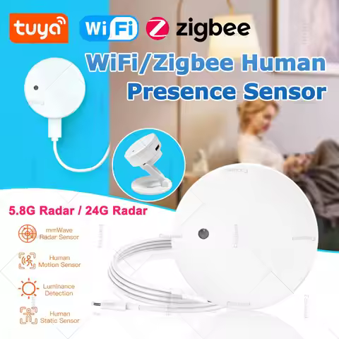 5.8G/24G ZigBee WiFi MmWave Human Presence Motion Sensor Detector With Luminance/Distance Detection