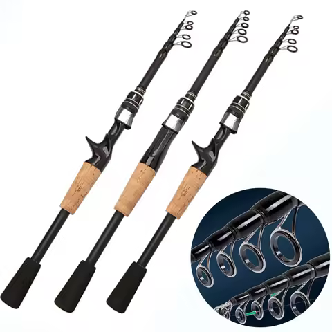 Telescopic Lure Rod 1.5M 1.8M 2.1M 2.4M Carbon Spinning Rod Baitcasting Fishing Pole 8g-25g Wooden H