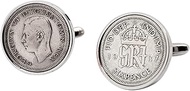 Cufflinks - Rhodium plated - 83rd Birthday- 1937 English Sixpence Cufflinks