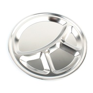 304 stainless steel round children's dinner plates, kindergarten baby plates, work lunch boxes, rest