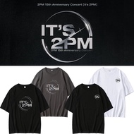 Kpop 2Pm 15Th Anniversary Concert Cotton T-Shirt Plus Size Korean Fashion Loose Print Men'S And Wome