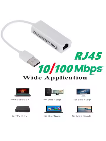 Portable USB 2.0 To RJ45 Network Card 10/100Mbps USB To RJ45 Ethernet Lan Adapter for PC Laptop Wind