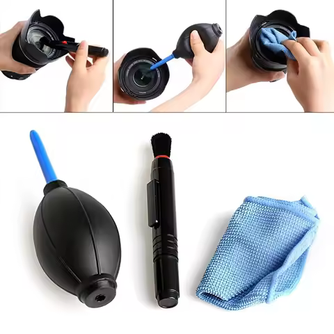 3 in 1 Cleaning Kit Air Dust Blower Pump Lens For Camera Computer Keyboard TV Cell Phone Screen Clea