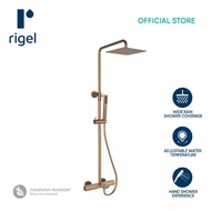 RIGEL Thermostatic Brushed Copper Rain Shower Set W2-R-TSME14459T (BrCu)