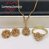 LOVEVER AUTHENTIC US 10K GOLD HANDMADE JEWELRY SET (NECKLACE,RING AND EARRINGS SET )