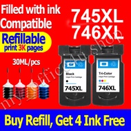 PG 745 CL 746 ink PG745XL CL746XL refillable ink cartridge compatible for Canon iP2870/iP2870S Pixma MG2470/MG2570/MG2570S/MG2970/MG3070/MG3077  MX497  TS207/TS307/TS3170 Pixma TR4570